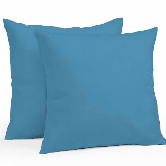 Blue Outdoor Pillow Covers Pack of 2 Solid Color Waterproof Throw Pillow Covers Decorative Cushion Cases for Patio Garden Tent Balcony Couch 16x16 inch