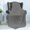 thumbnail image 4 of Abstract Surreal Soft Flannel Fleece Blanket, Mild Waved Optical Illusion Stripes Monochrome Geometrical Print, Cozy Plush for Indoor and Outdoor Use, 60" x 80", Charcoal Grey White, by Ambesonne, 4 of 5