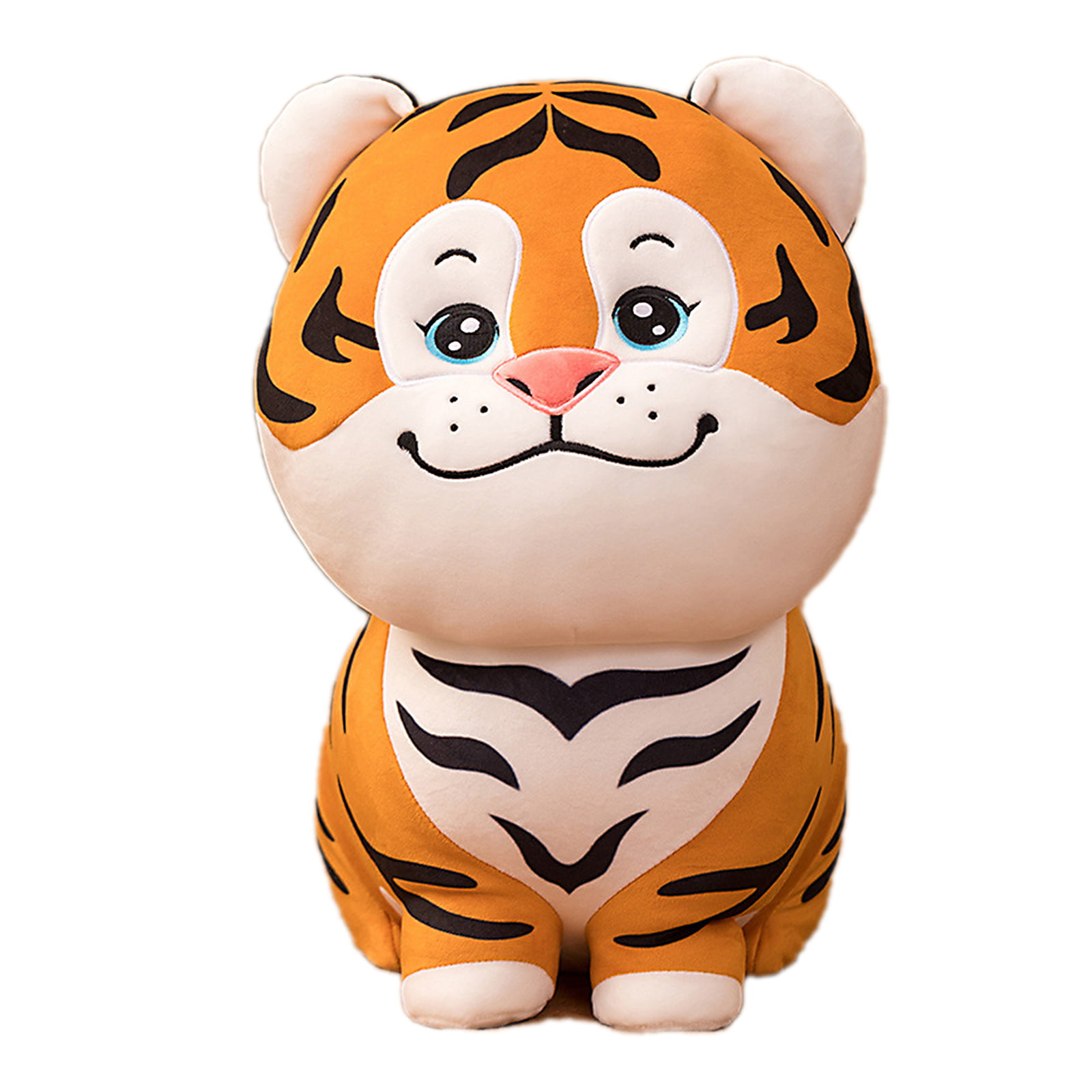 Tiger Stuffed Animal Zodiac Tiger Year Mascot Plush Toy Doll Girl New Year Birthday 30cm Blackhat+Greendeersweater+smallbrownbag+Glasses