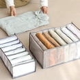 thumbnail image 3 of Boîte de Rangement avec Compartiments pour Jeans, Armoire, Tiroir, Séparation en Maille, Jeans, Blanc, 7 Compartiments, 3 of 4