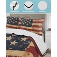 thumbnail image 4 of Vintage American Flag Full Size Down Alternative Comforter, Lightweight Comforter Quilt Bedding Set with Pillow Shams Retro US Flag White Red Blue All Seasons Bed Comforter Duvet Insert 78"x90", 4 of 7