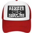 thumbnail image 1 of Correctional Officer Stupid People Keep Me Employed Mesh Hat Women Men Trucker Hat Baseball Cap, 1 of 8