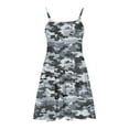 thumbnail image 6 of FamilyThread Girls Casual Camouflage Sleeveless Dresses Spaghetti Strap Summer Swing Twirly Sundress A-Line Dress For 4-14Y, 6 of 7