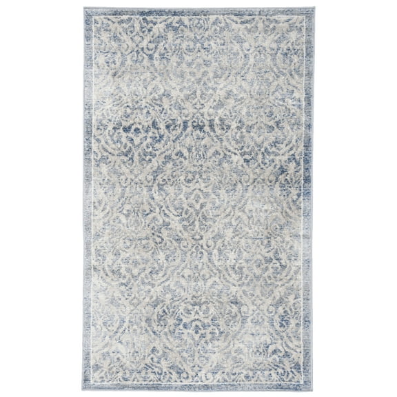 SAFAVIEH Brentwood Dilara Damask Area Rug, 3' x 5', Light Grey/Blue