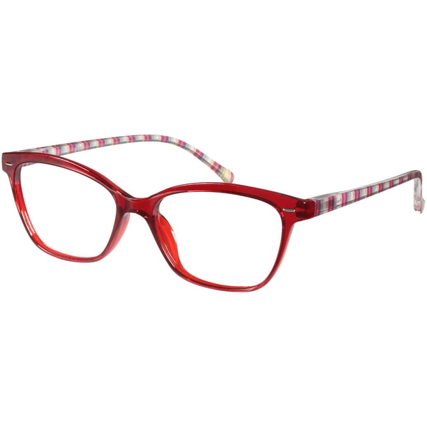 EV1 Pippa Crystal Red +2.50 Reading Glasses with Case - Walmart.com