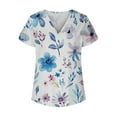 thumbnail image 5 of Blouses For Women Summer Solid Color V Neck Tops Casual Cute Petal Short Sleeve T Shirt Womens Flowy Tunic Top Female Dressy Fitted Tees Shirts, 5 of 5