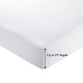 thumbnail image 2 of Marina Decoration Ultra Soft Silky Deep Pocket Solid Rayon from Bamboo Bedding All Season Sheet Set, White Color, 2 of 7