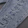 thumbnail image 5 of Toddler Girls Outfits Kids Off Shoulder T Shirt Tops Hole Denim Jeans Long Pants Headwear 3Pcs Set Clothes for Girls Size 4-5T, 5 of 9