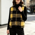 thumbnail image 3 of Guluxicc Women's Fleece Plaid Vests Button Down V Neck Sleeveless Jackets with Pockets for Everyday Fall Winter Vests, 3 of 3