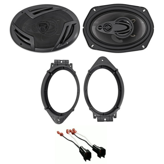 Rockville RV69.4A 82-3004 72-5600 RV69.4A 6x9" 4-Way Car Speakers with Metra Adapters and Harness 1000 Watts Peak Power Black