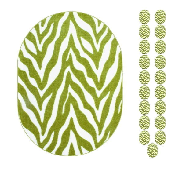 Furnish My Place Zebra Grassland Nomad Area Rug, Animal Print Area Rug, Indoor Rug, Pet-Friendly Rug, Home Decor Rug, Perfect for Living Room, 1.5' x 2.25' Oval - Set of 20