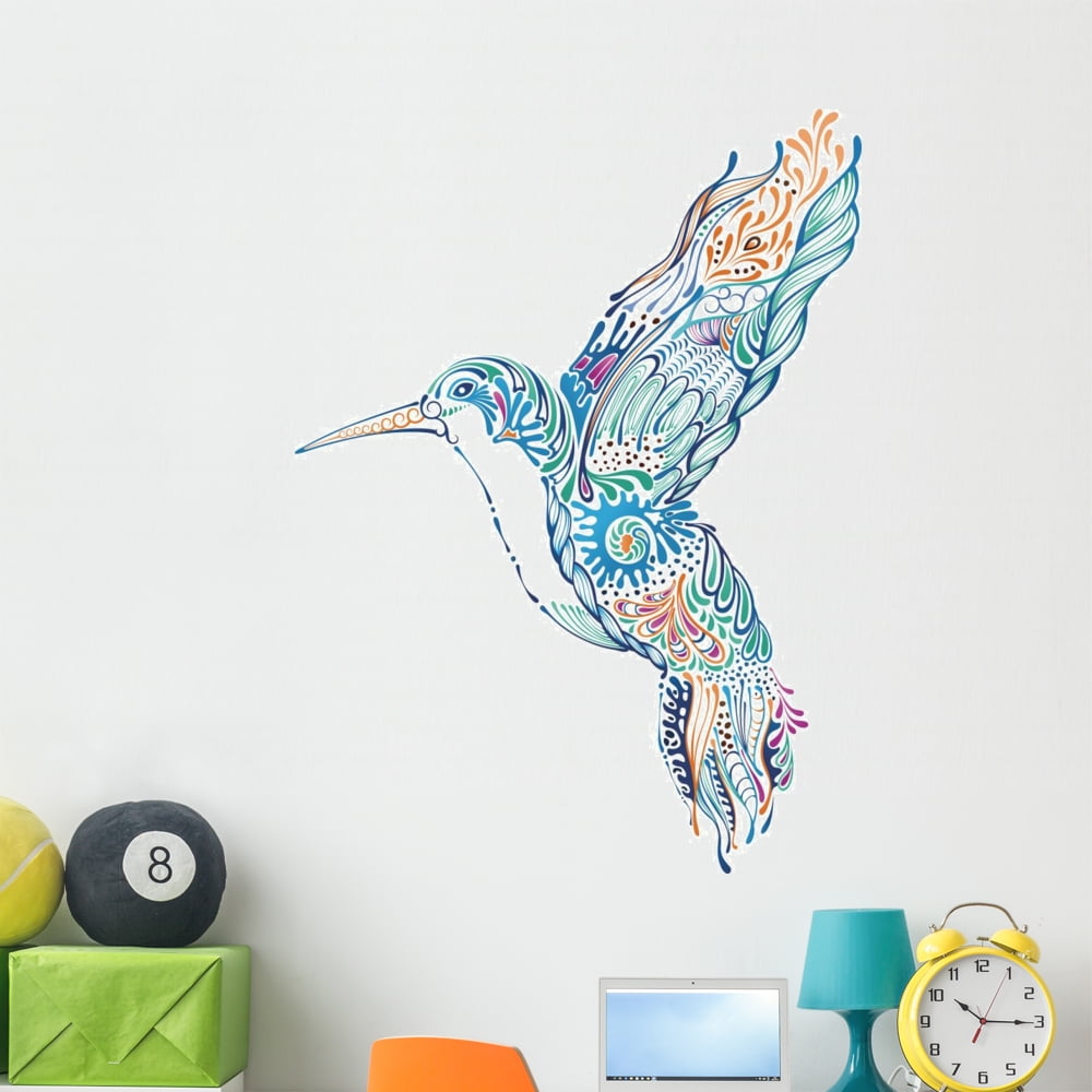 Hummingbird Wall Decal by Wallmonkeys Peel and Stick Graphic (48 in H x