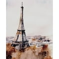 thumbnail image 2 of Boho Hue Studio 26x32 Gold Ornate Wood Framed with Double Matting Museum Art Print Titled - Eiffel View, 2 of 4