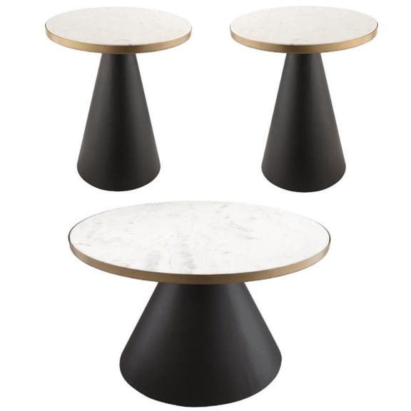 Home Square 3-Piece Set with 16.5"H Coffee Table & 2 18.5"H Side Tables
