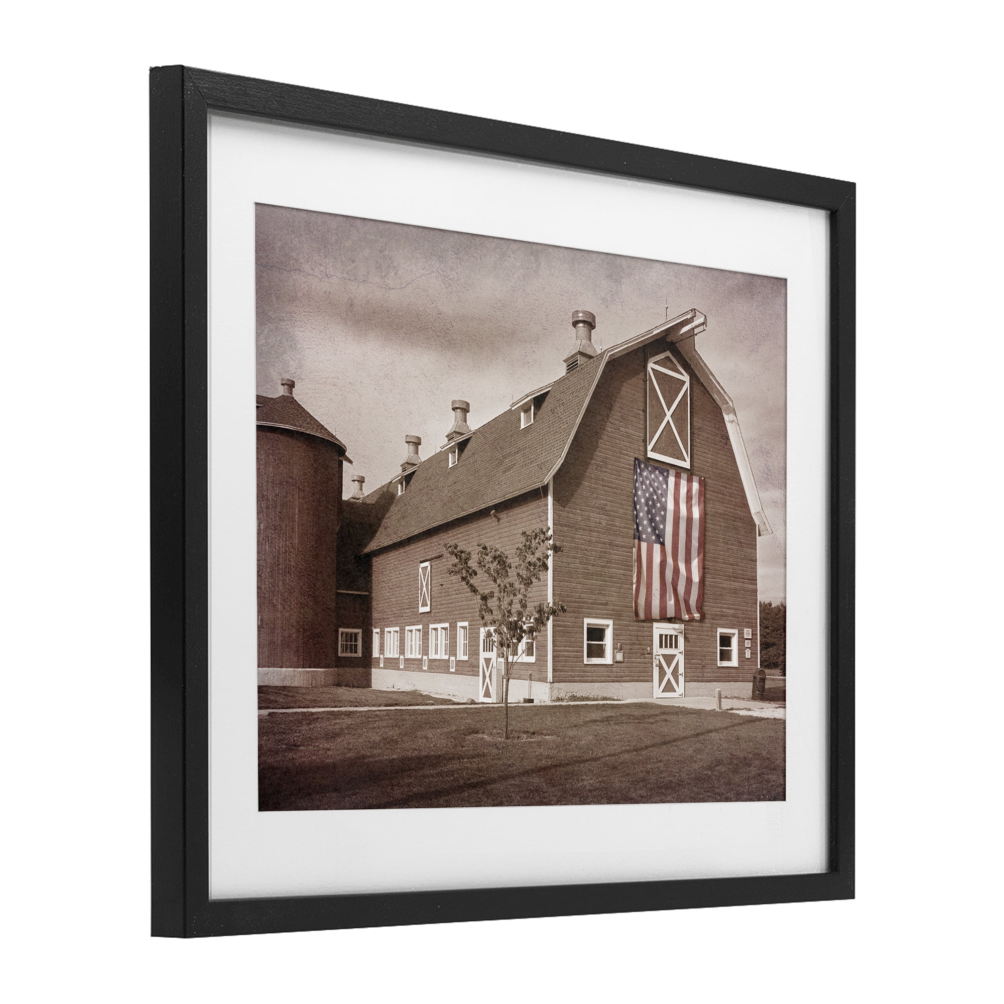 Stupell Industries Rural America Barn Black Framed Print Under Glass, design by Marcus Prime