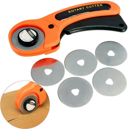 6Pcs/set 1 Rotary Cutter + 5 Spare Blades Cutter Stainless Steel crafts supplies Fabric Quilting Sewing Metal Craft