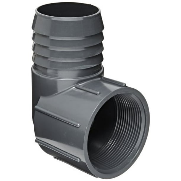 Spears 1407 Series PVC Tube Fitting, 90 Degree Elbow, Schedule 40, Gray