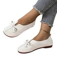 thumbnail image 6 of White Women'S Flat Shoes Soft Soled Round Toe Closed Toe Ankle Wrapping Pumps Bow Tie Detail Casual Comfortable For Everyday Wear Slip On Style Size 41, 6 of 8