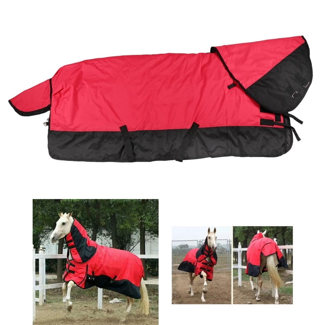 Manta de invierno para caballos Baoblaze poliéster impermeable 6000D 350 g Manta de participación pesada 145cm rojo