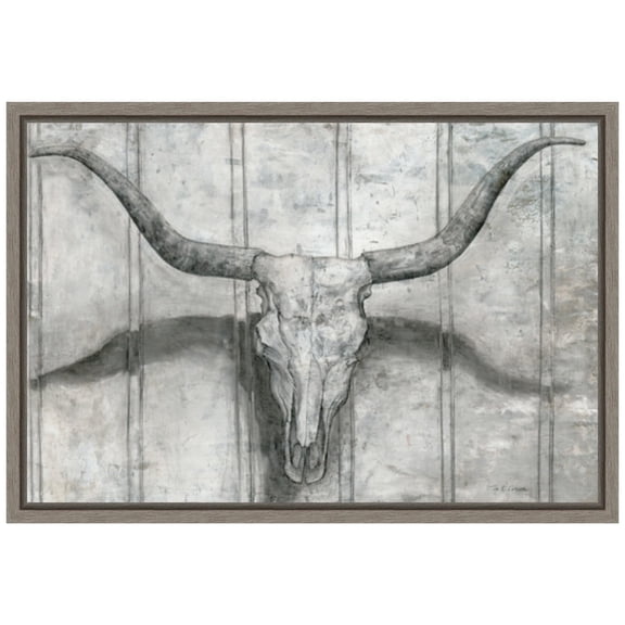 Amanti Art Longhorn Framed Canvas Wall Art Print