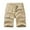 Khaki, variant on Mens Casual Shorts Elastic Waist Relaxed Fit Cotton Lightweight Quick Dry Hiking Work Cargo Men Shorts Summer Black M