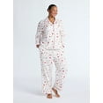 thumbnail image 2 of Joyspun Women's Long Sleeve Flannel Sleep Top and Pants Pajama Set, 2-Piece, Sizes XS-3X, 2 of 4