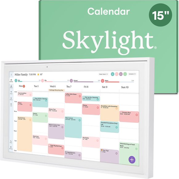 Skylight Calendrier : Calendrier Numérique de 15 Pouces et Tableau des Tâches, Écran Tactile Intelligent Interactif pour les Horaires Familiaux, Idéal pour l'Organisation