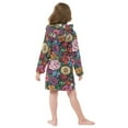 thumbnail image 4 of FORMRS Niños Bathrobe Unisex Hooded Robe Soft Plush Pajamas Sleepwear, Size 2-3T, Vibrant Flowers Pattern, 4 of 7