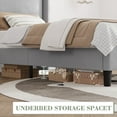 thumbnail image 6 of Platform Bed Frame with Upholstered Wingback, Upholstered Bed Frame with Wood Slats, Sturdy Support Feet, No Box Spring Needed, Easy Assembly, 6 of 6
