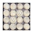 thumbnail image 2 of 16-Piece Velvet Ornaments for Christmas Tree Decorations - Xmas Ball Ornament for Indoor Holiday Decor - Shatterproof Christmas Bulbs Ornaments, Ivory, 2 of 6