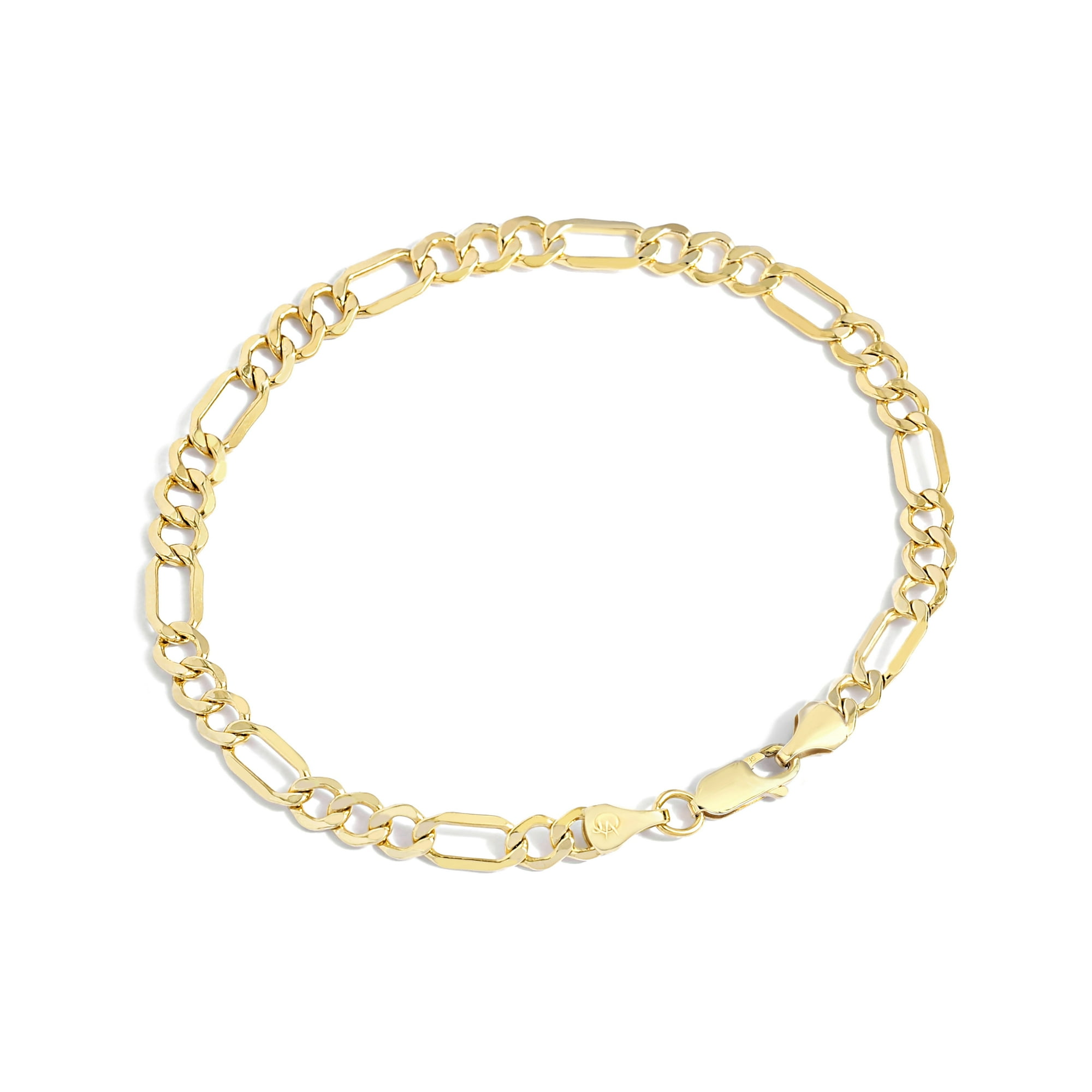Jewelry Atelier Gold Filled Chain Bracelet Collection - 14K Solid Yellow Gold Filled Figaro Chain Bracelets for Women and Men with Different Sizes (5.6mm)