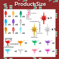 thumbnail image 2 of 150Pcs Multicolor Ceramic Christmas Tree Replacement Light Bulbs Medium Twist Light Ornaments, 40Pcs Cardinals Birds Lights Bulbs and 3Pcs Topper Stars for Ceramic Christmas Tree, 2 of 7
