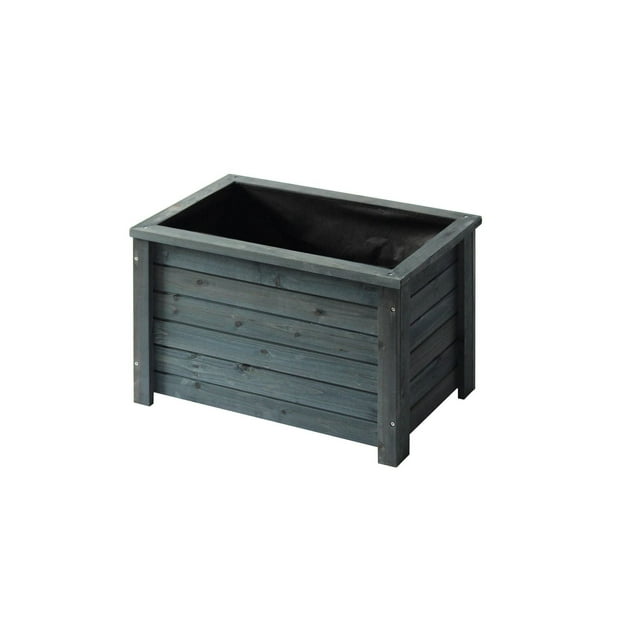 VegTrug 24" x 15" Rectangle Wooden Planter - Charcoal