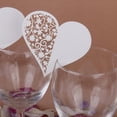 thumbnail image 2 of 50 piezas de lujo corte corazón mariposa colibrí vidrio lugar tarjetas favores de la boda Gloria Tarjeta del lugar, 2 of 7