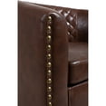 thumbnail image 2 of Accent Barrel chair with nailheads and solid wood legs Brown, 2 of 5