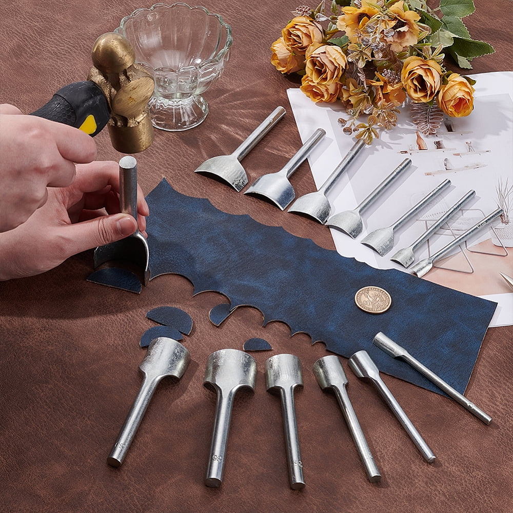 14Pcs Leather Craft Tools 14 Styles Leather Corner Punch Set Quarter Circle Punch Half-Round Punch Edge Cutter