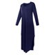 thumbnail image 1 of Vestido maxi partido con cuello en V para mujer de manga larga casual con bolsillo azul M Sunnimix Vestido largo maxi de las mujeres, 1 of 6