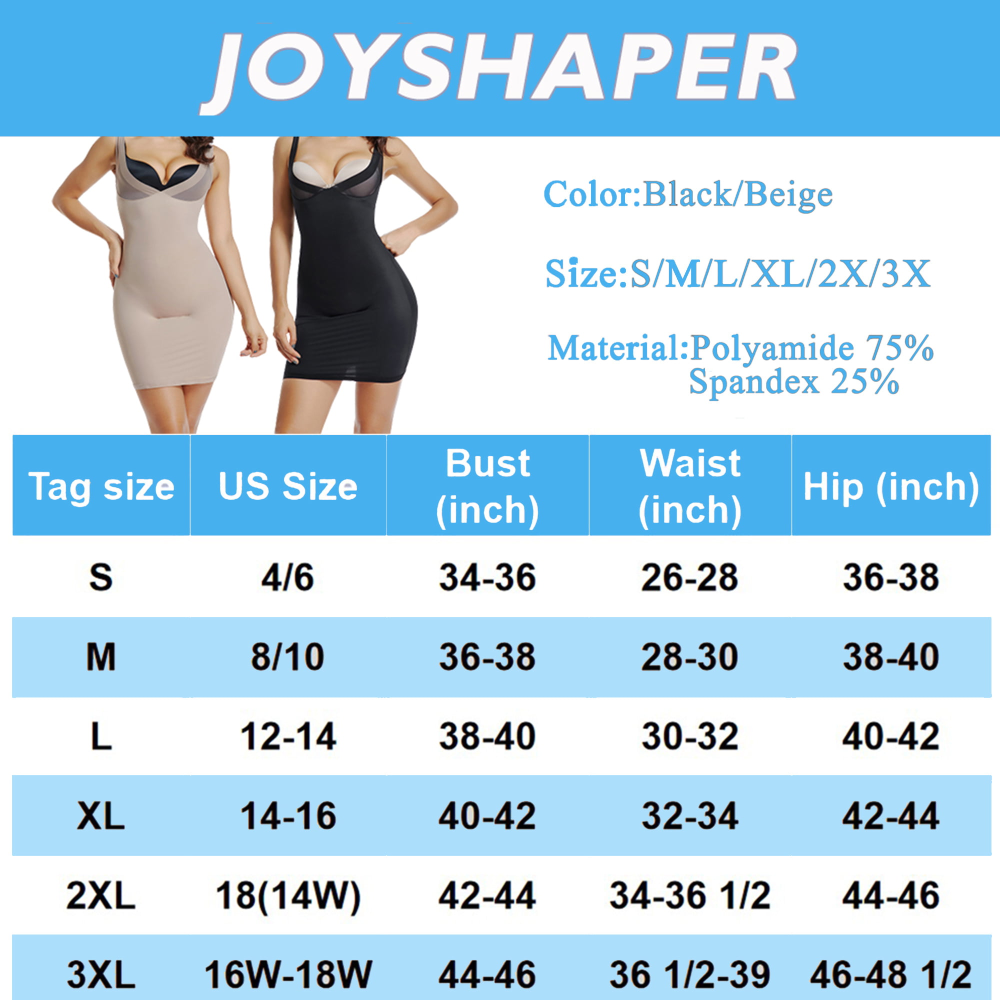JOYSHAPER Women's Control Slip Shapers Shapewear Dress Full Body Shaper  Tummy Control Full Slip at  Women's Clothing store