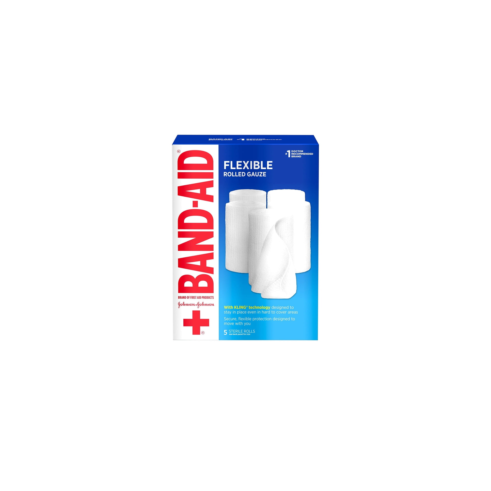 Band Aid Brand Flexible Rolled Medical Gauze 4 in X 2.1 Yd 5 Ct (Pack of 2)