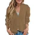 thumbnail image 2 of Jxximdong Fashion Coat for Women, Chunky Knit Open Front Sweater Long Sleeve Button Loose Short Cardigan Outerwear Coats, Women's Coats Yellow, 2 of 4