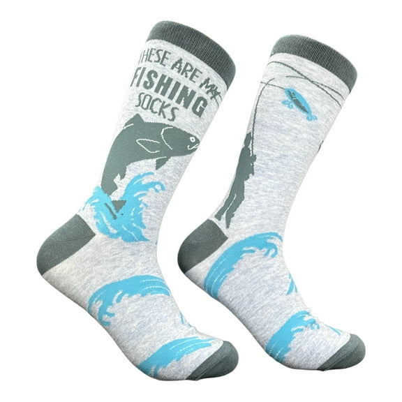 These Are My Fishing Socks Funny Sarcastic Fish Graphic Novelty Footwear For Men