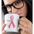 thumbnail image 2 of 3drose, Painted Pink Ribbon Hope- Art- Breast Cancer Awareness, 11oz Two-tone Black Mug, 2 of 6