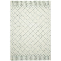 SAFAVIEH Casablanca Wilmer Abstract Shag Area Rug, Ivory/Blue, 6' x 9'