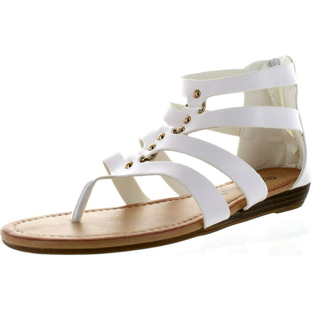 Sunny Day Sunny Day Avia 22 Women S Stud Gladiator Strappy Back Zip Low Wedge Sandals White 8 Walmart Com Walmart Com