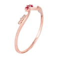 thumbnail image 2 of 10k Rose Gold Curved Genuine Ruby and Diamond Band Guard, 2 of 5
