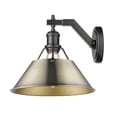 thumbnail image 2 of 3306-1W BLK-AB Golden Lighting Orwell - 1 Light Wall Sconce-9.63 Inches Tall and 10 Inches Wide-Matte Black Finish-Aged Brass Shade Color, 2 of 3
