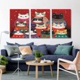 thumbnail image 4 of Wall Art Canvas Print Fun And Colorful Cats Artwork Wall Art For Kitchen Lovely Cat Pattern Canvas Picture for Modern Home Living Room Bathroom Décor Canvas Prints（Only canvas）, 4 of 6