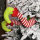 thumbnail image 2 of Adorno navideño con diseño de elfo, Papá Noel, con diseño de rayas y patas, para fiestas navideñas, para chimeneas, puertas, coches, árboles de Navidad, 2 of 5