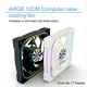 thumbnail image 2 of Ventilador de Chasis ARGB para Caja de Escritorio, 12 cm, Control de Temperatura, Silencioso, PWM, 5 V, 3 Pines, Color Negro., 2 of 5