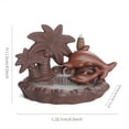 thumbnail image 6 of 1pc Creative Purple Clay Beach, Wave, Coconut Tree and Dolphin Design Backflow Incense Burner Home Decor Craft (Without Incense）, 6 of 6